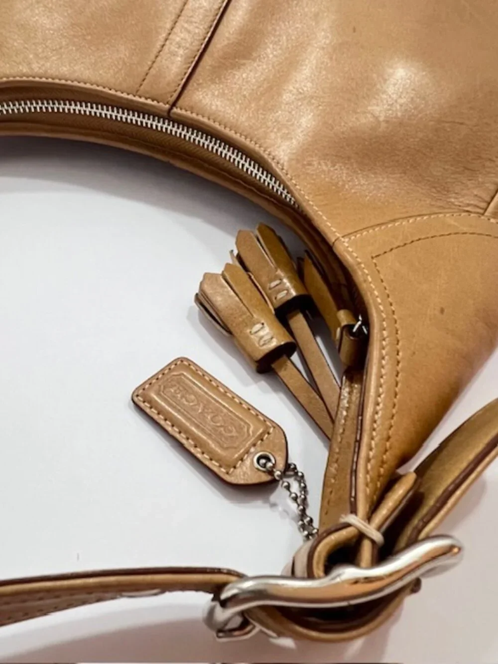 COACH HAMILTON HOBO LEATHER SHOULDER BAG #10280 CAMEL